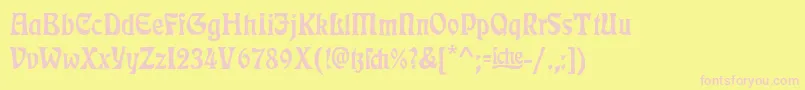 RudelsbergAlternate Font – Pink Fonts on Yellow Background