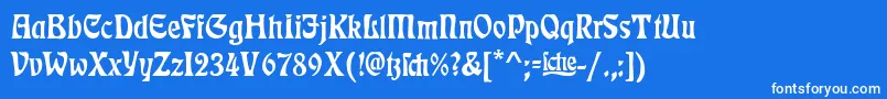 Czcionka RudelsbergAlternate – białe czcionki na niebieskim tle