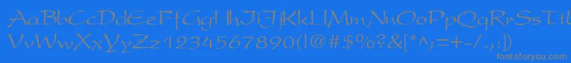 フォントPsR – 青い背景に灰色の文字