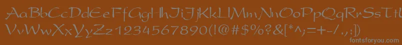 フォントPsR – 茶色の背景に灰色の文字