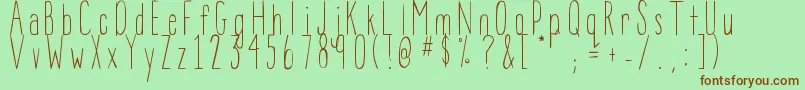 BeanpoleXl Font – Brown Fonts on Green Background