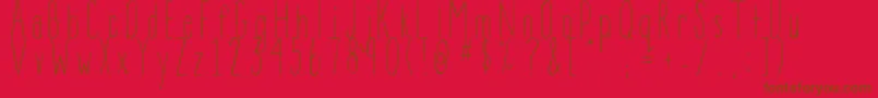 BeanpoleXl Font – Brown Fonts on Red Background
