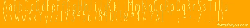 BeanpoleXl-Schriftart – Gelbe Schriften auf orangefarbenem Hintergrund