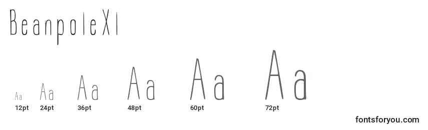 BeanpoleXl Font Sizes