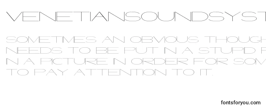 Review of the VenetianSoundSystem Font