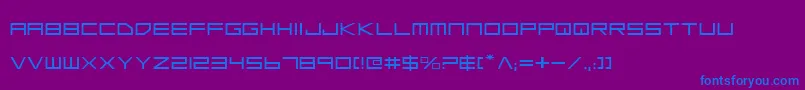 フォントLowGunScreenExpanded – 紫色の背景に青い文字