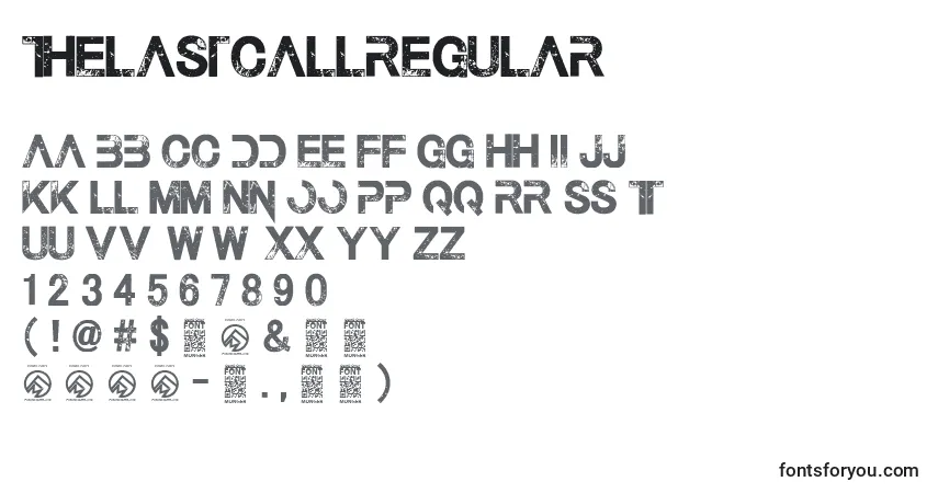 A fonte ThelastcallRegular (118192) – alfabeto, números, caracteres especiais