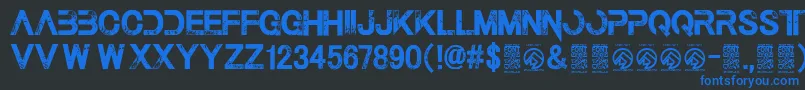 ThelastcallRegular Font – Blue Fonts on Black Background