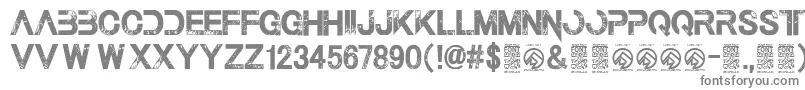 ThelastcallRegular-fontti – harmaat kirjasimet valkoisella taustalla