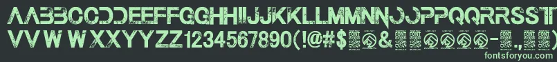ThelastcallRegular-fontti – vihreät fontit mustalla taustalla