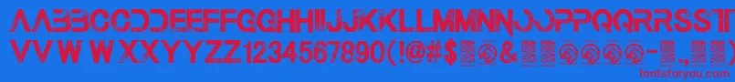 ThelastcallRegular Font – Red Fonts on Blue Background