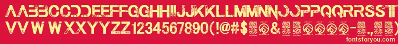 ThelastcallRegular Font – Yellow Fonts on Red Background