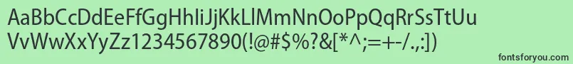 Шрифт MyriadproSemicn – чёрные шрифты на зелёном фоне