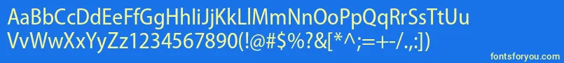 MyriadproSemicn Font – Yellow Fonts on Blue Background
