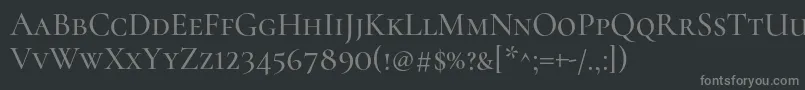 Шрифт CormorantscMedium – серые шрифты на чёрном фоне