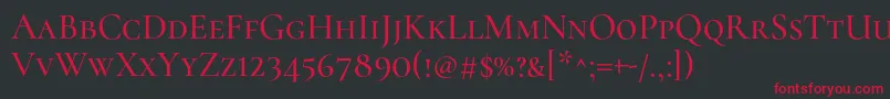 CormorantscMedium Font – Red Fonts on Black Background