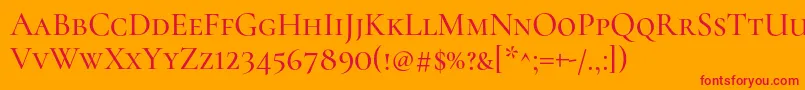 CormorantscMedium Font – Red Fonts on Orange Background