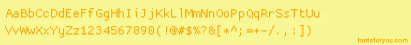 Proggycleantt Font – Orange Fonts on Yellow Background