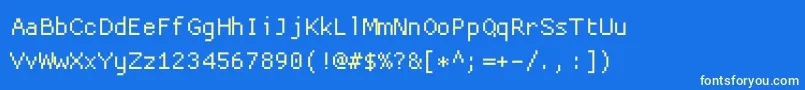 Fonte Proggycleantt – fontes amarelas em um fundo azul