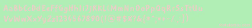 AspectLtIntro-fontti – vaaleanpunaiset fontit vihreällä taustalla