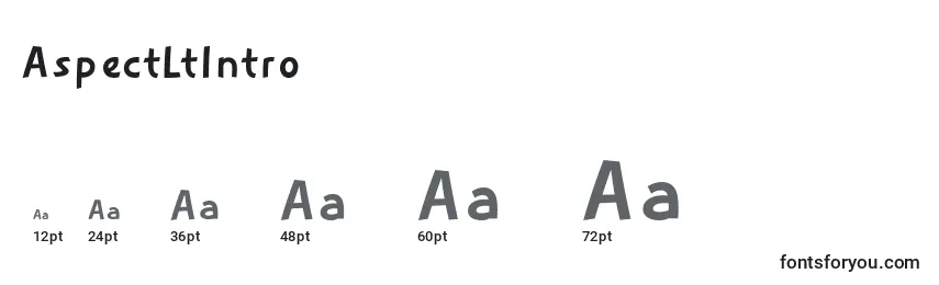 Größen der Schriftart AspectLtIntro