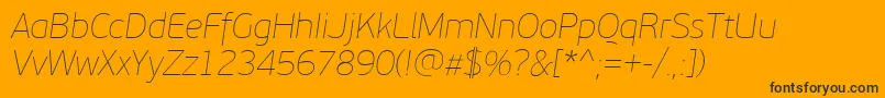 Fonte PfbeausansproXthinitalic – fontes pretas em um fundo laranja