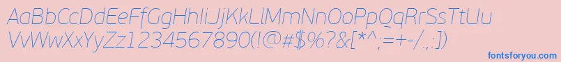 Lisätietoja PfbeausansproXthinitalic-fontista PfbeausansproXthinitalic-fontti – siniset fontit vaaleanpunaisella taustalla
