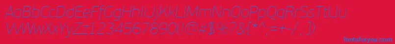 PfbeausansproXthinitalic-fontti – siniset fontit punaisella taustalla