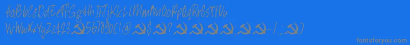 Więcej informacji o czcionce DkHeyComrade Czcionka DkHeyComrade – szare czcionki na niebieskim tle