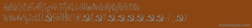 DkHeyComrade Font – Gray Fonts on Brown Background