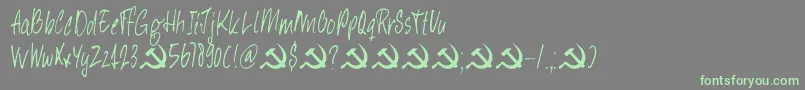 DkHeyComrade Font – Green Fonts on Gray Background