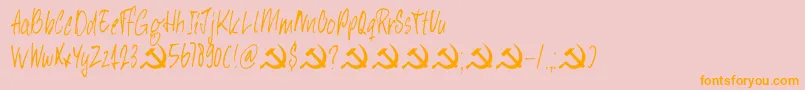 DkHeyComrade Font – Orange Fonts on Pink Background