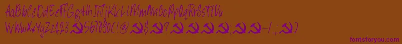 DkHeyComrade Font – Purple Fonts on Brown Background