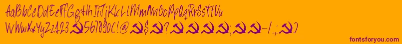 DkHeyComrade Font – Purple Fonts on Orange Background