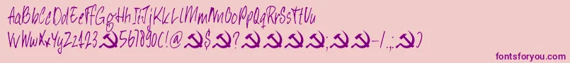 DkHeyComrade Font – Purple Fonts on Pink Background