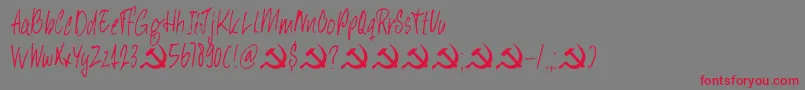 DkHeyComrade Font – Red Fonts on Gray Background