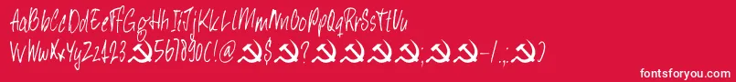 DkHeyComrade Font – White Fonts on Red Background