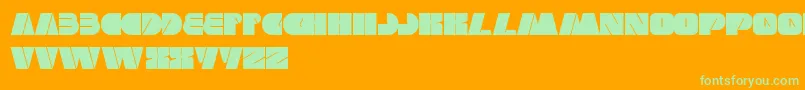 Шрифт MonsterRock – зелёные шрифты на оранжевом фоне