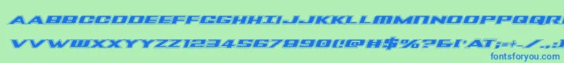 Шрифт Tigersharkproital – синие шрифты на зелёном фоне