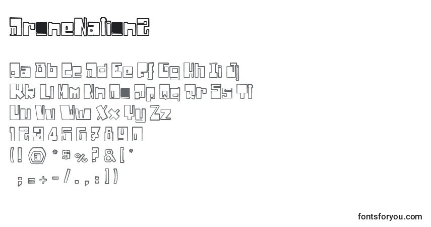 Шрифт DroneNation2 – алфавит, цифры, специальные символы