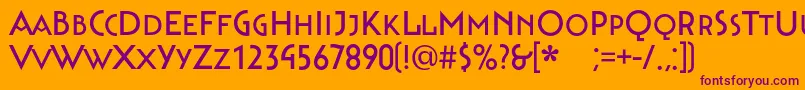 Bahnhofregular Font – Purple Fonts on Orange Background