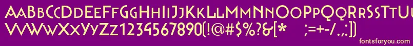 Bahnhofregular Font – Yellow Fonts on Purple Background