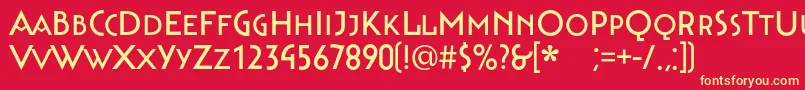 Bahnhofregular Font – Yellow Fonts on Red Background