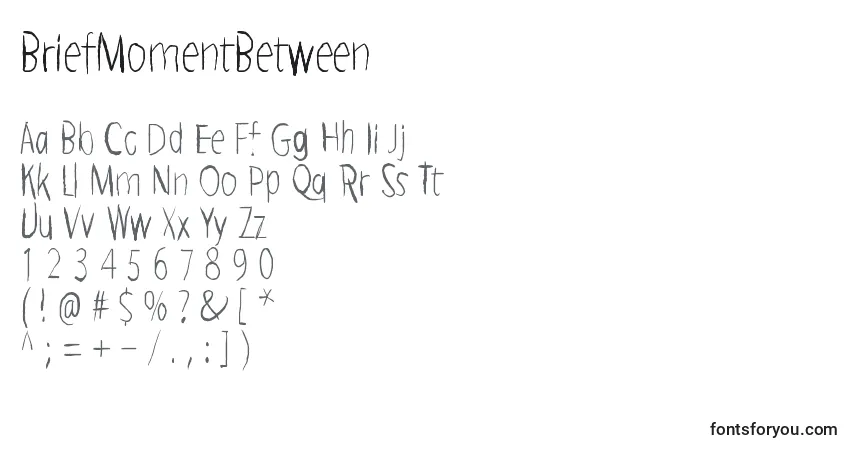 BriefMomentBetween Font – alphabet, numbers, special characters
