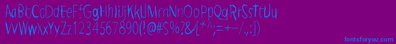 Шрифт BriefMomentBetween – синие шрифты на фиолетовом фоне