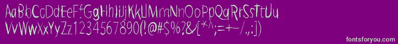 BriefMomentBetween Font – Green Fonts on Purple Background