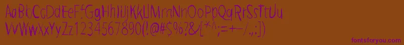 BriefMomentBetween Font – Purple Fonts on Brown Background