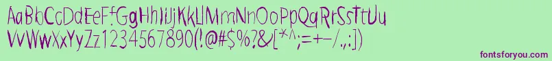Шрифт BriefMomentBetween – фиолетовые шрифты на зелёном фоне