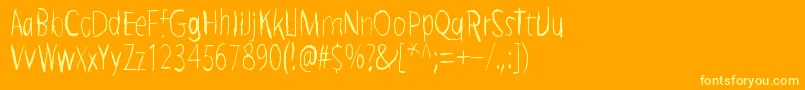 BriefMomentBetween Font – Yellow Fonts on Orange Background