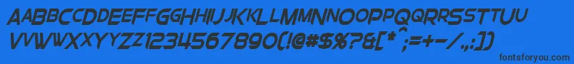 ChromiaSupercapCondensedBoldItalic Font – Black Fonts on Blue Background